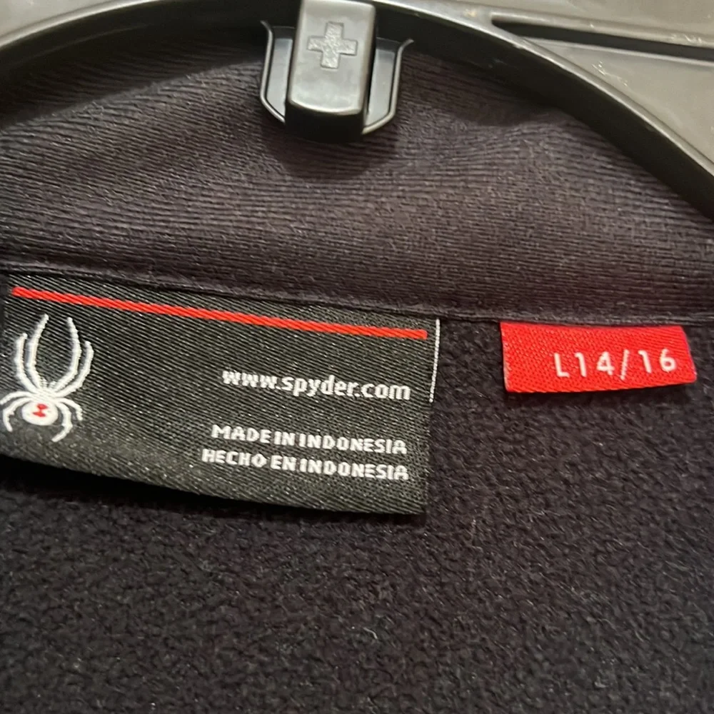 Spyder Black and Red‎ Full Zip Thermal Jacket Youth Size L14/16